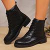 Женская обувь 2024 года, горячая распродажа, женские ботинки со шнуровкой спереди, модные круглые носки, современные ботинки, женские новые ботильоны больших размеров Zapatos