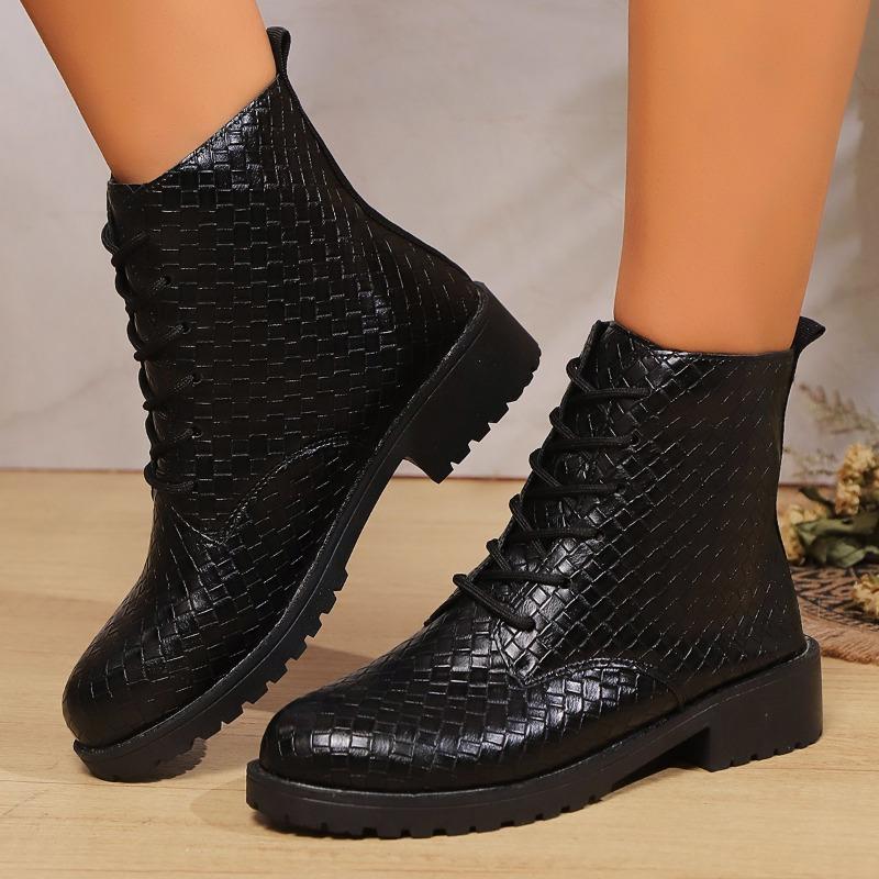 Женская обувь 2024 года, горячая распродажа, женские ботинки со шнуровкой спереди, модные круглые носки, современные ботинки, женские новые ботильоны больших размеров Zapatos