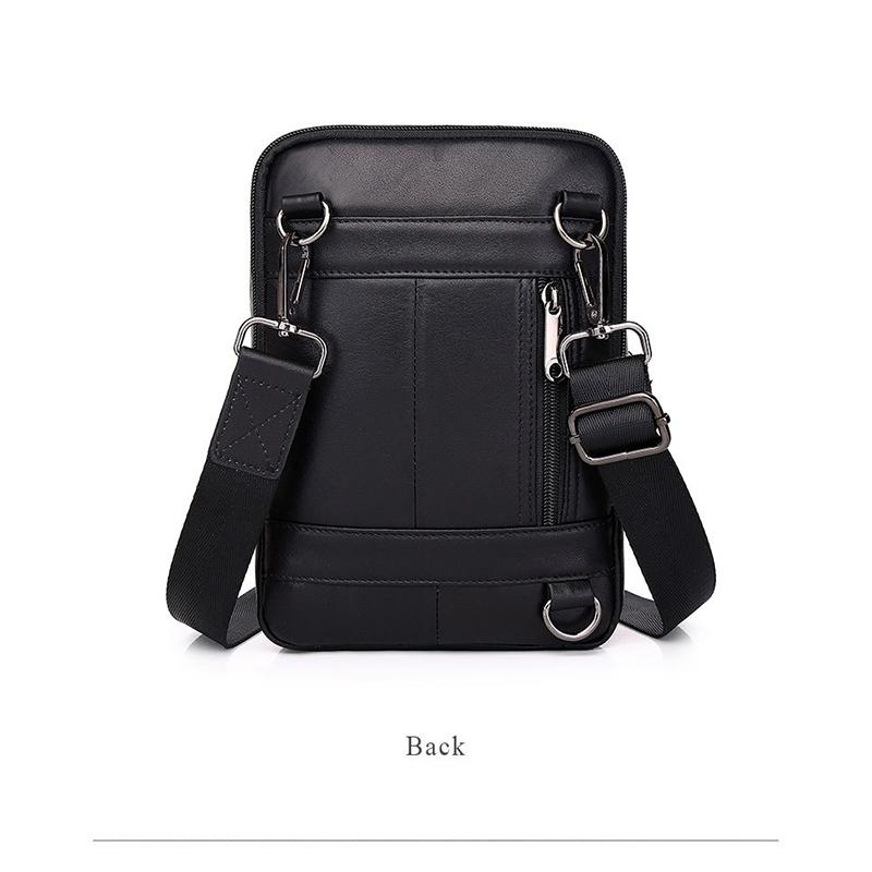 The First Layer of Cowhide Men's Multifunctional Messenger Shoulder Bag Leather European and American Men's Large-capacity Casual Shoulder Bag