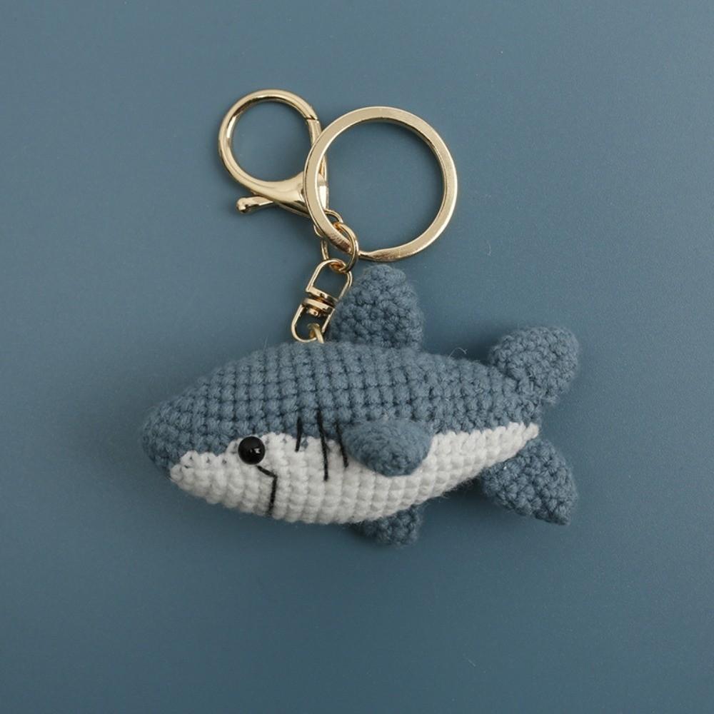 Ocean Series Marine Life Crochet Keychain Woven Knitting Bag Charms Hanging Decoration