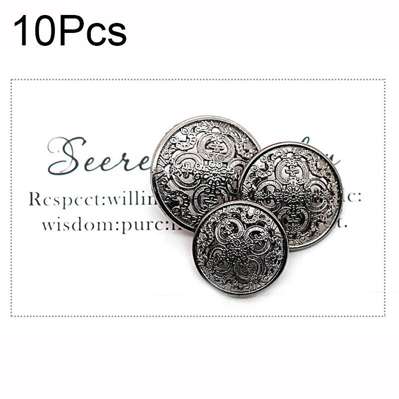 10PCS Carved Golden Hollow Buttons Clothing Handmade Sewing DIY Fashion European Decorative