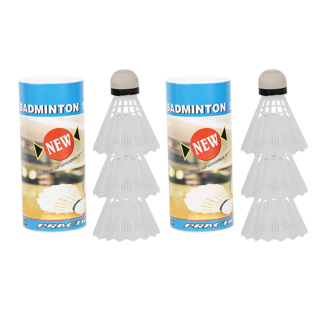 6 шт. Пластиковые воланы Тренировочные Бадминтонные Соревнования для Спорта на Открытом Воздухе и в Помещении Белые
