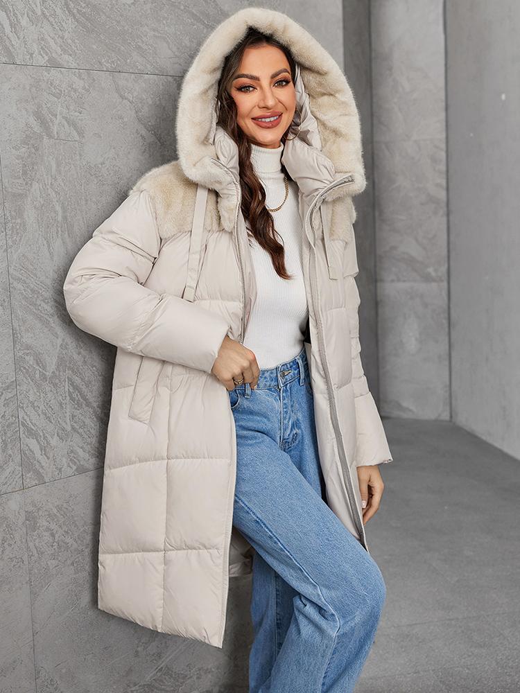 Cinemore Женская куртка длинная Fashion Grace женские зимние пуховики с карманом на молнии и поясом парка высокого качества верхняя одежда 9051