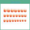 Gradient Orange False Nail Stickers Short Style 24 Pcs Ins Popular Brand Simple Style
