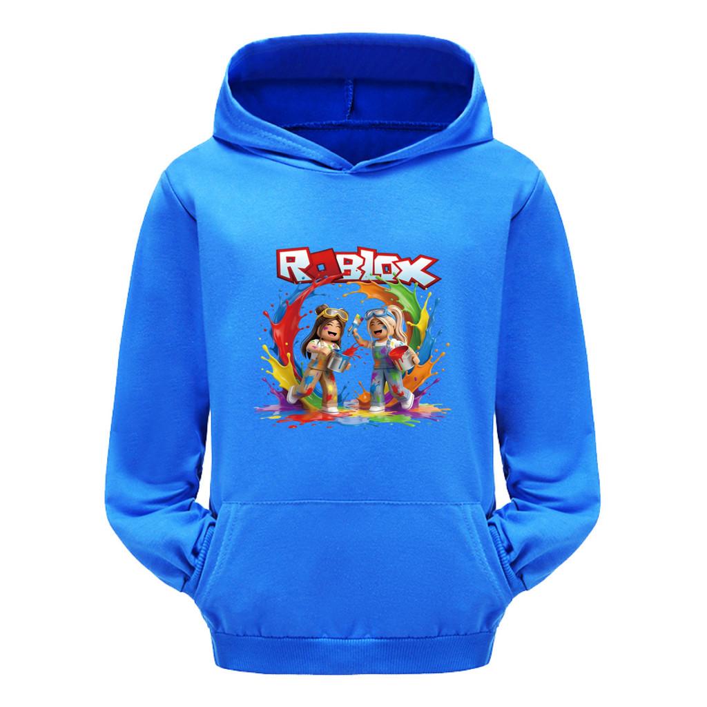 5577 Детские Худи для Мальчиков и Девочек с Принтом Игры Roblox, Карманные, с Длинным Рукавом