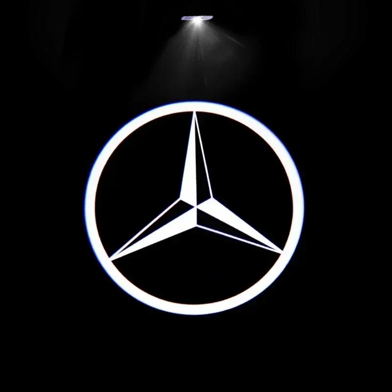 2 шт. Автомобильная дверь приветственный логотип Mercedes Benz подсветка Эмблема AMG A C E GLC GLA GLE GLB Класс W177 W205 W212 W213 X253 X156 W166 X247