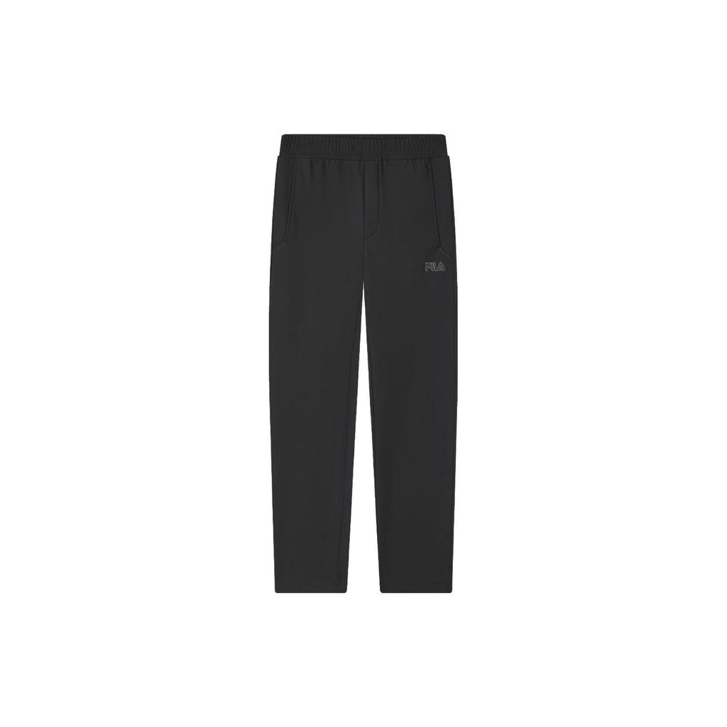 Fila X V&A Collaboration Morgan Series Solid Color Straight Leg Knit Casual Pants Men Pants Black F11M418602F-BK