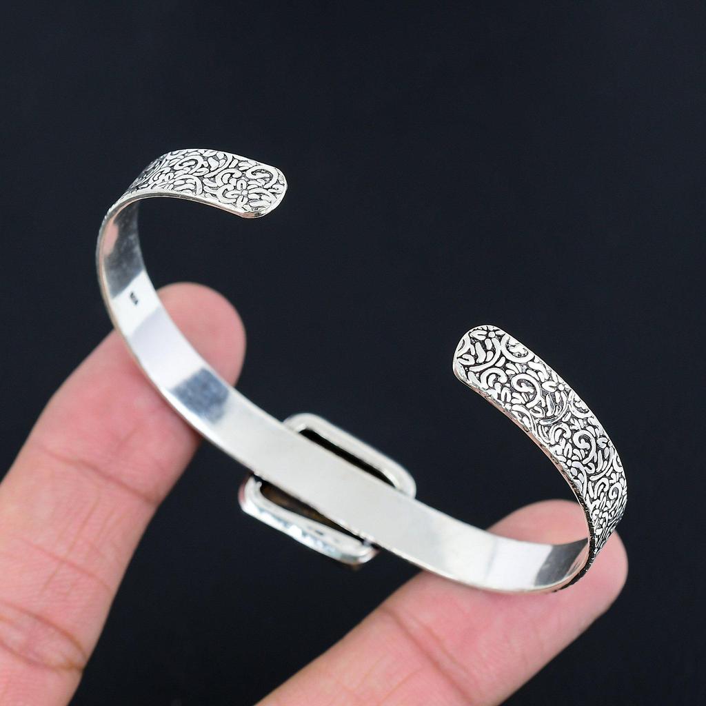 Memorial Day Sale 925 Sterling Silver Natural Iron Tiger Eye New Bangle Bracelet