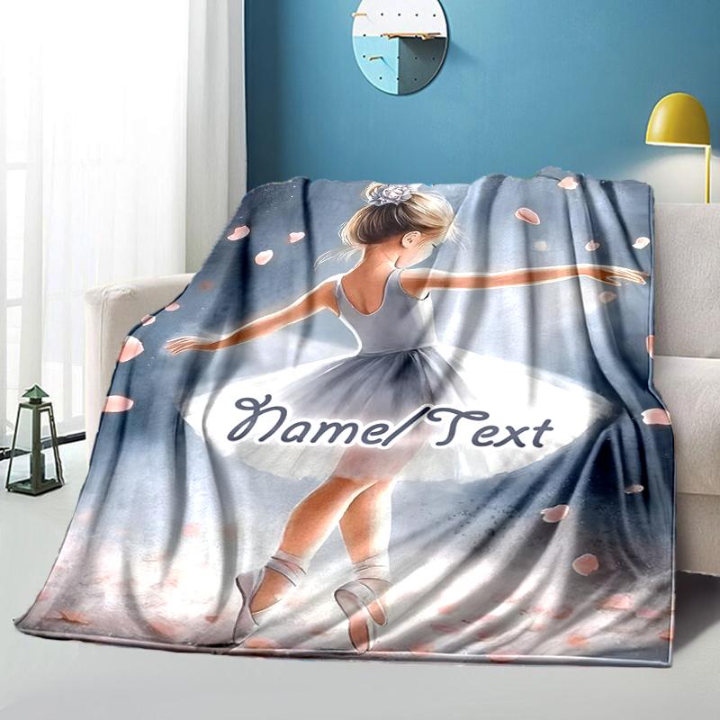 1PC Custom Name Dreams Petals outdooor Flannel blankets Throw Blanket All-Season Throw Gift Bedspread for Couch, Bed, Camping Holiday Birthday gift