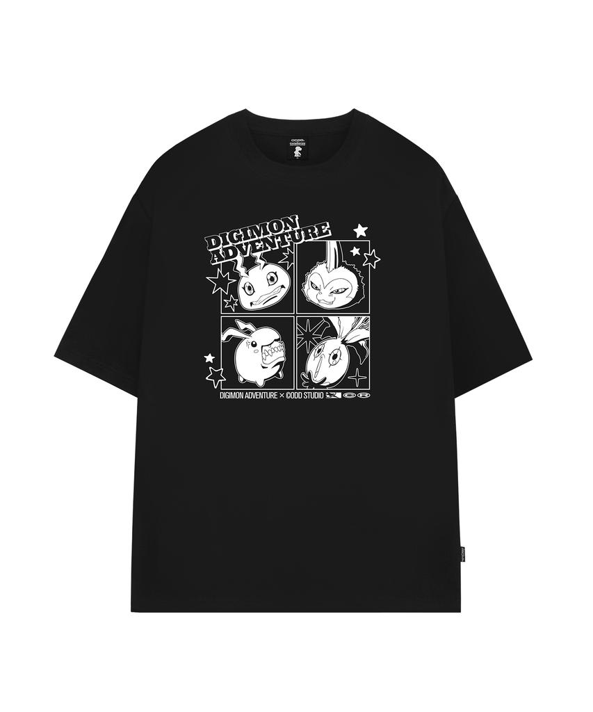 ODDSTUDIO [Digimon Adventure] Panel Digimon Overfit T-Shirt - 4 Colors