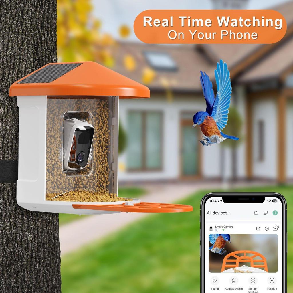 Wireless Smart Bird Feeder Camera with Real-Time Monitoring