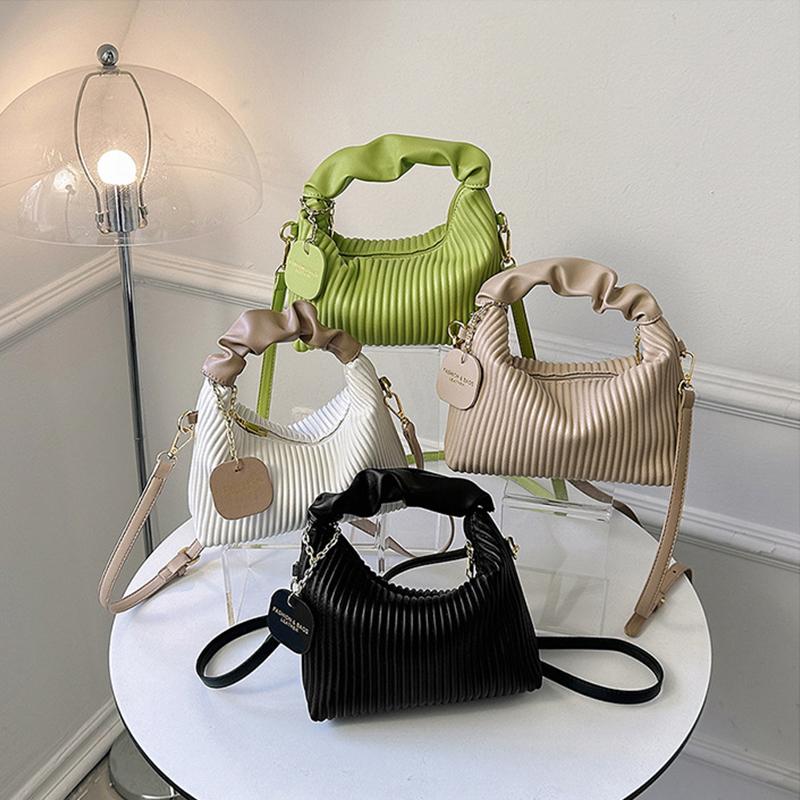 Elegant Women's Underarm Bag Chic Pleated Design Ladies Handbags 4 Colour Simple Daily Shopping Small Square Packs