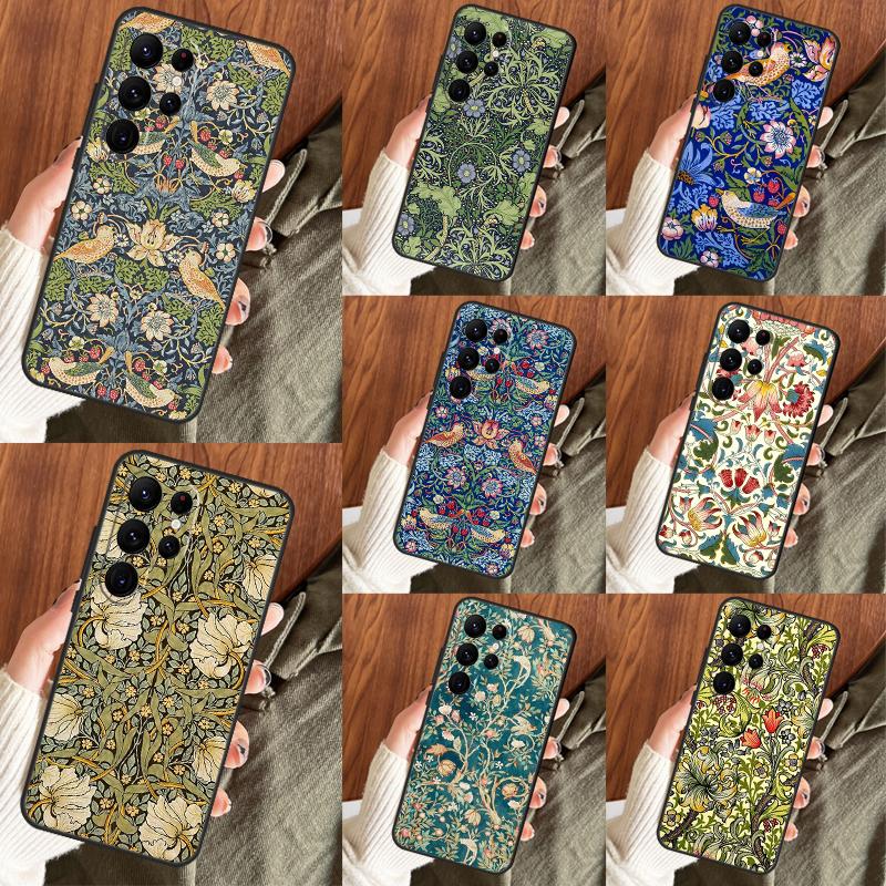 Чехол William Morris для Samsung Galaxy S23 Ultra S22 Plus S21 Ultra S20 FE S9 S10 Note 10 20 Ultra