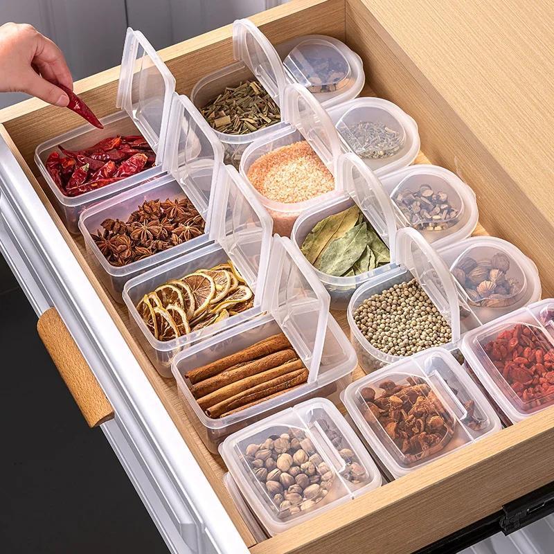 Kitchen Seasoning Storage Box Drawer Style Seasoning Box Home Large Spice Packaging Boxes Flip Cover Style Sealed Spice Storage