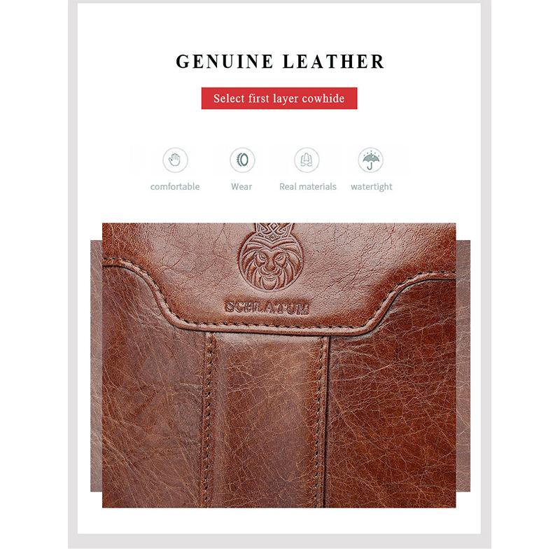 The First Layer of Cowhide Men's Multifunctional Messenger Shoulder Bag Leather European and American Men's Large-capacity Casual Shoulder Bag