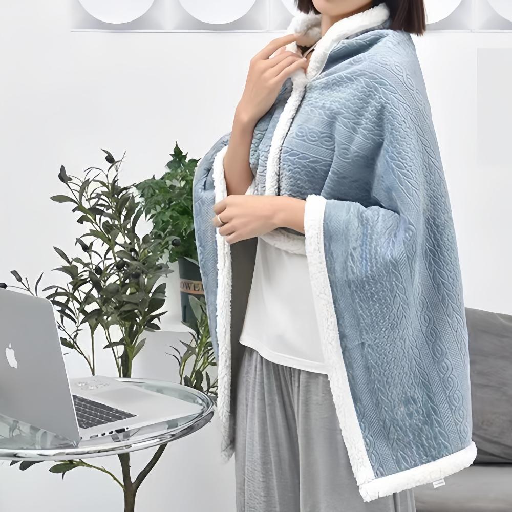 Double Layer Poncho Blanket No Sleeves Easy On Off Drape and Go Shawl Gift for Women Who Have Everything Gifts for Grandma Mom