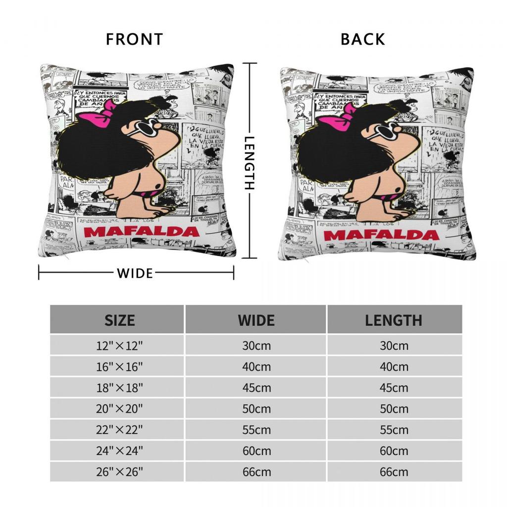 Sofa Decor Mafalda Cute Cartoon Pillowcase Stuff Pillow Cover Square Multi Size