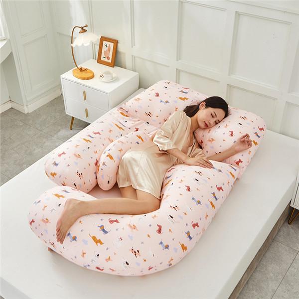 U-образная подушка для беременных и наволочка из чистого хлопка для беременных, удобная подушка для сна для беременных, боковая подушка для беременных