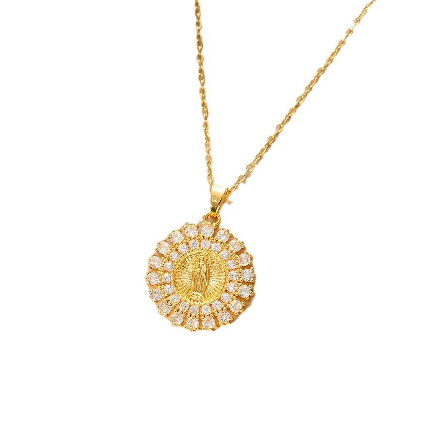 Медный микро-оправа циркон цветной кулон Дева Мария женское ожерелье кулон кулон аксессуары