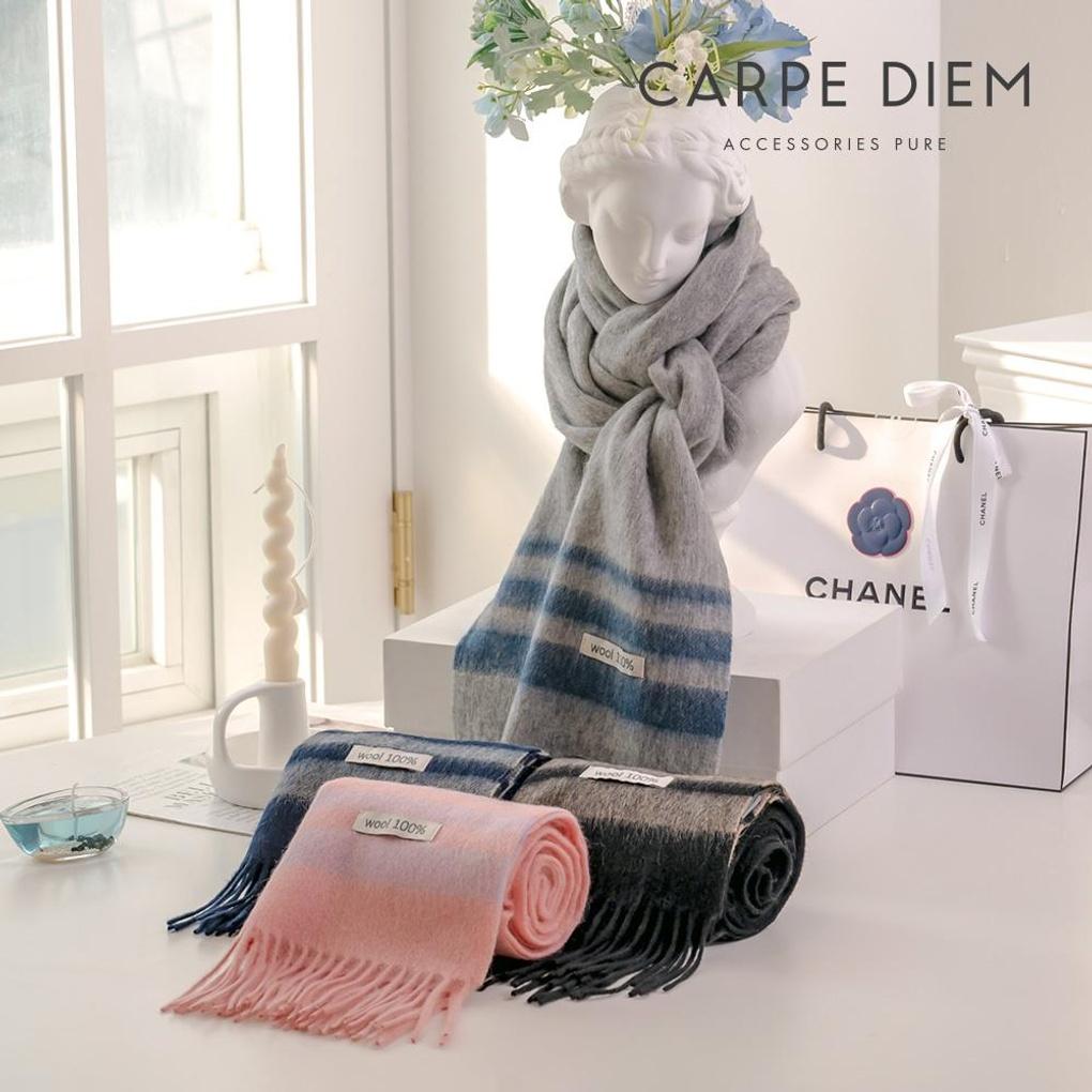 Шерстяной шарф Carpe Diem с 3 полосками MF041