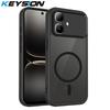 KEYSION Магнитный чехол для телефона для Infinix Smart 20, мягкий силикон + ПК, матовый полупрозрачный черный, ударопрочная задняя крышка для Smart 20