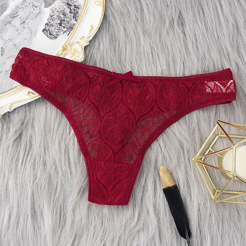 Lace Sexy G-String Thong Transparent Women Panties Low Waist Thongs Hollow Out Female Briefs Soft Intimate Lady Underwear