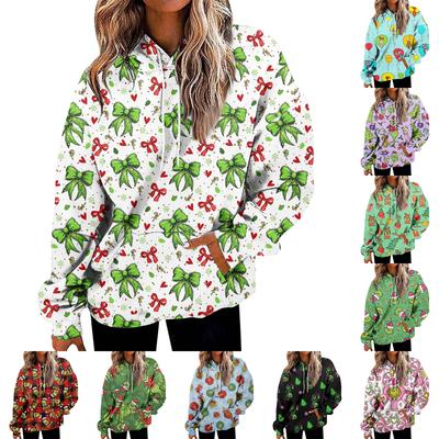 Женская мода Повседневные Универсальные Повседневные толстовки с круглым вырезом Графика Повседневные с длинным рукавом Градиент Лоскутная верхняя одежда с принтом Толстовки