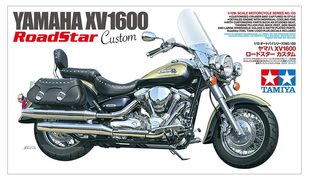 Tamiya Мотоцикл серии Yamaha XV1600 Roadster Custom Пластиковая модель 14135 1/12 № 135