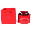 Valentine's Day Circular Jewelry Box Romantic Plastic Birthday Party Rose Decorative Eternal Flower Unique Gift Accessories