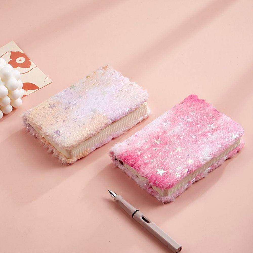 Daily Planner Star Gilding Notebook Journal Book A6 Furry Notebook  Office School Supplies