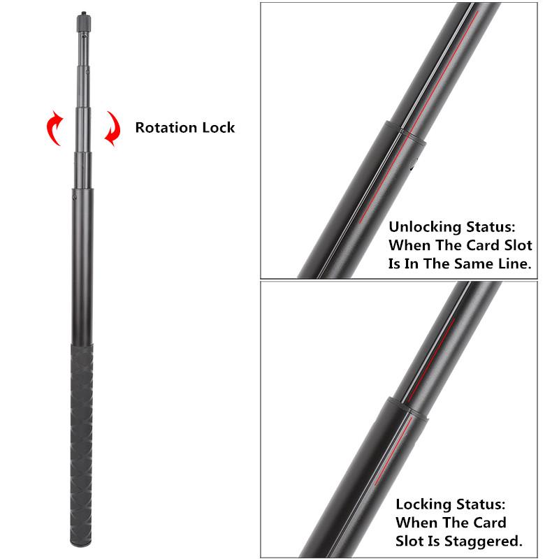 43/78-дюймовая невидимая расширенная версия селфи-палки из углеродного волокна для Insta360 X3 / ONE X2 / ONE RS Аксессуары для GoPro Insta 360