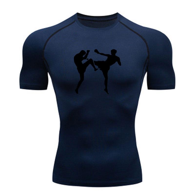 Men's Compression Quick Dry Athletic T-Shirt, Muay Thai Kick
