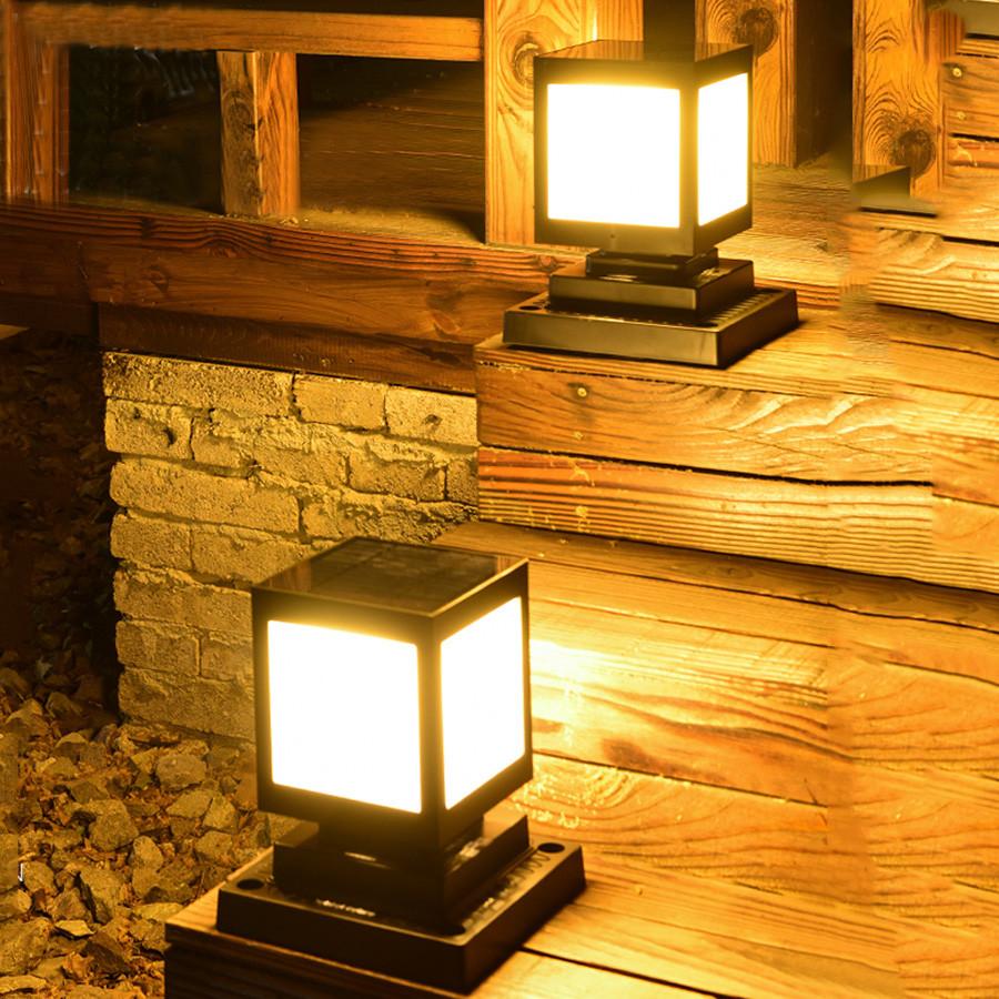 Солнечный фонарь, столбчатая лампа, наружный водонепроницаемый солнечный столб, головной светильник, солнечный ландшафтный столбик, светильник для декора двора виллы