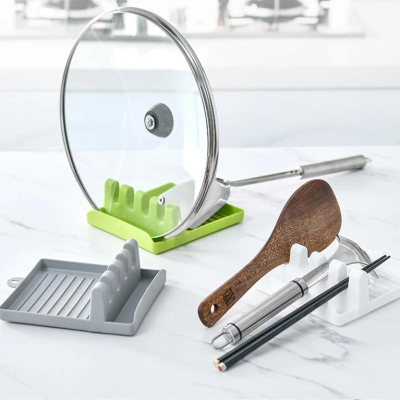 Home Multifunctional Spatula Rack, Spoon Storage Rack, Spatula Cushion Holder, Kitchen Storage Shelf, Lid Rack