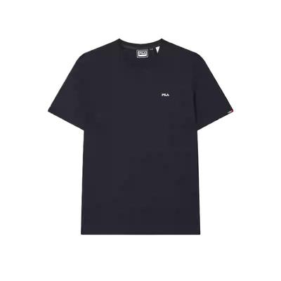 Fila Оригинальная однотонная футболка с вышивкой логотипа, удобная, легкая, дышащая, с коротким рукавом и круглым вырезом, унисекс, черная F51M519101F-BK