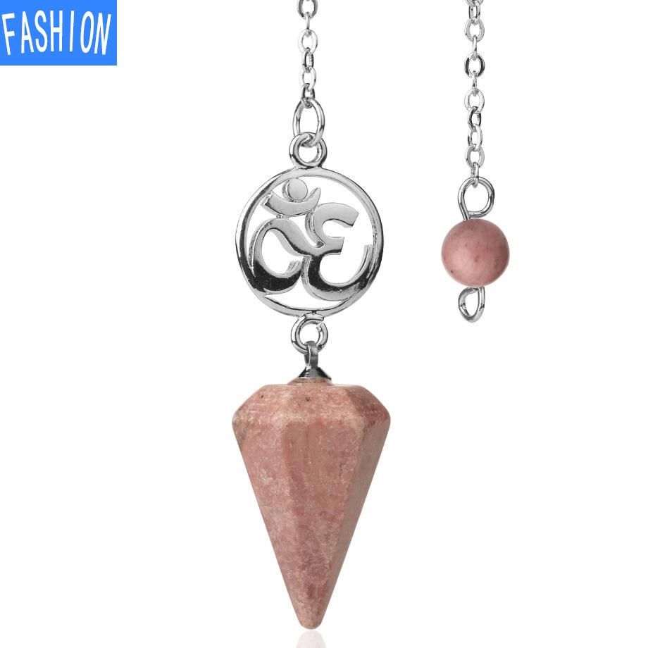 Хрустальная руда Духовный маятник Замысловатое исцеление Шестиугольный остроконечный кулон-украшение