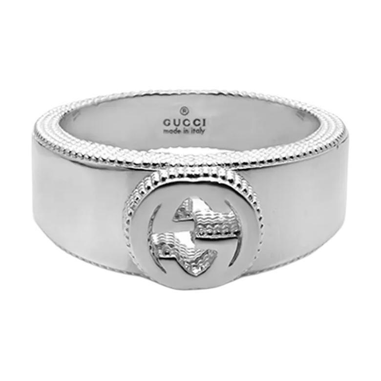 Gucci Кольцо с переплетающимися буквами G, текстурированный контур 479228-J8400-8106
