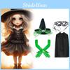 Halloween Adult Witch Cosplay Costume With Hat Gloves Cloak Performance Party