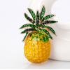 Lovely for Women Pineapple Fruit Shape Lapel Pin Badge Fashion Jewelry Enamel Brooch