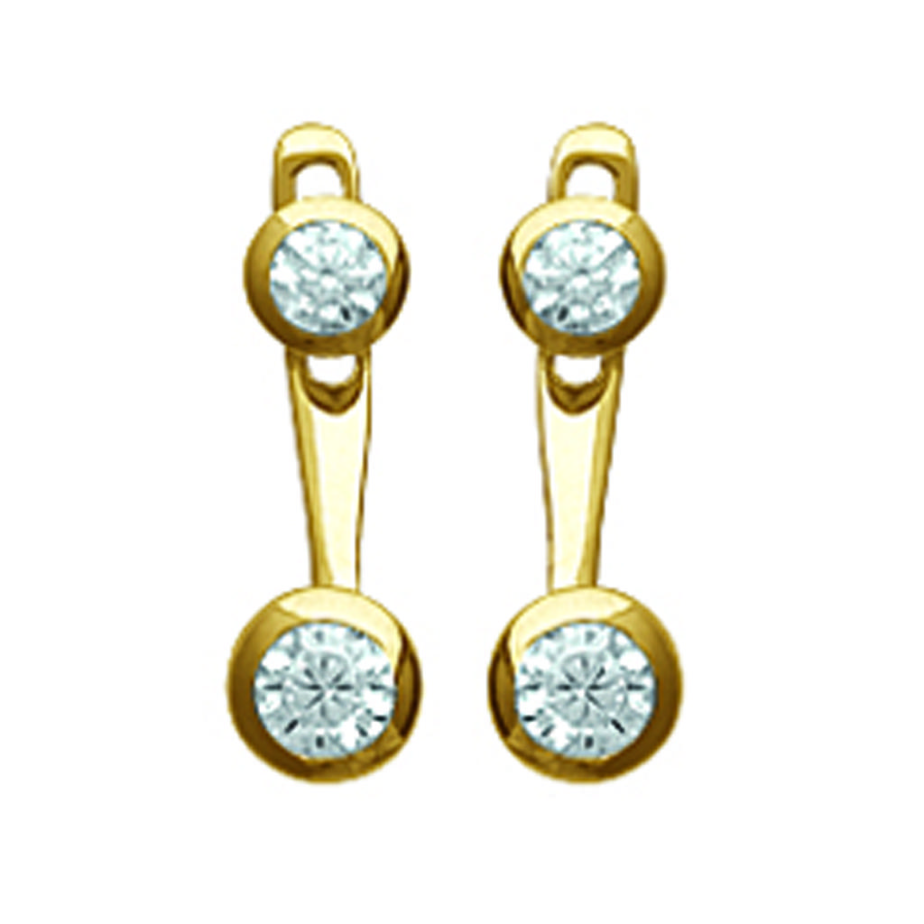 Les Trésors De Lily [M9957] - Gold Plated Earlobes 'Sissi' White Gold - 16x5 Mm