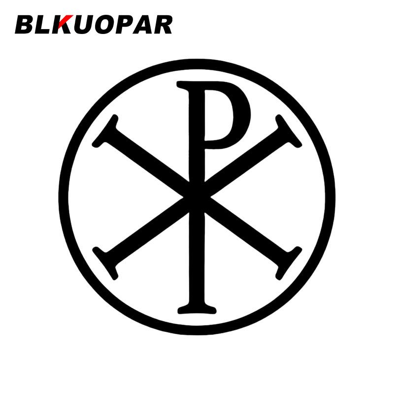 BLKUOPAR Кристограмма Хи-Ро Крест Наклейка Хризмон Символ Христа Автомобильные Наклейки Красивые Водонепроницаемые Фургон Шлем Товары