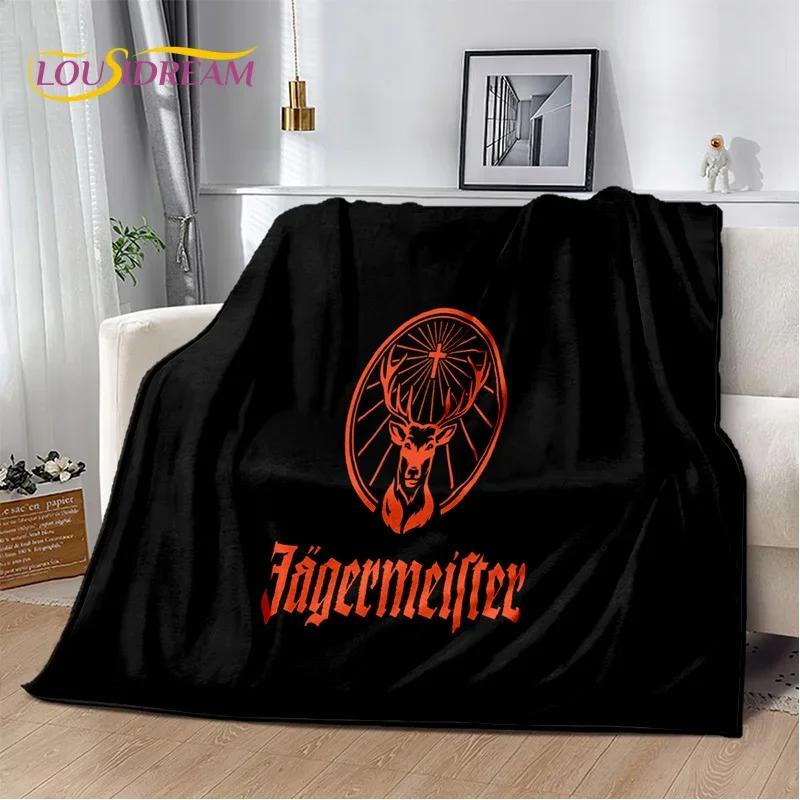 3D German J-Jaegermeister Elk Soft Flannel Blanket for Beds Bedroom Sofa Picnic,Throw Blanket for Cover Outdoors Leisure Gift