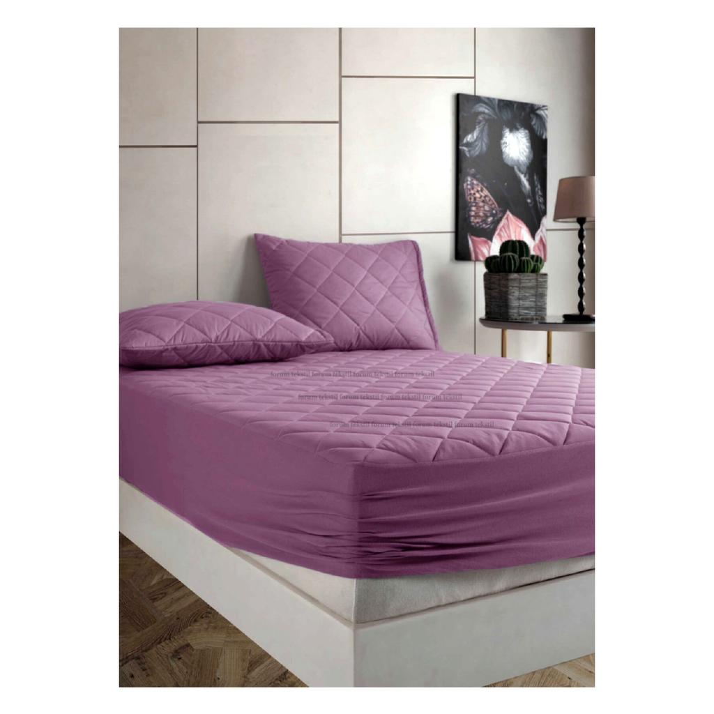 Набор разноцветных стеганых эластичных простыней из 100% хлопка Formeya (включая 2 чехла для подушек)