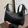 New Fashion Women's Underarm Shoulder Bags Textured Soft Leather Crossbody Bag French Vintage Simple Handbags