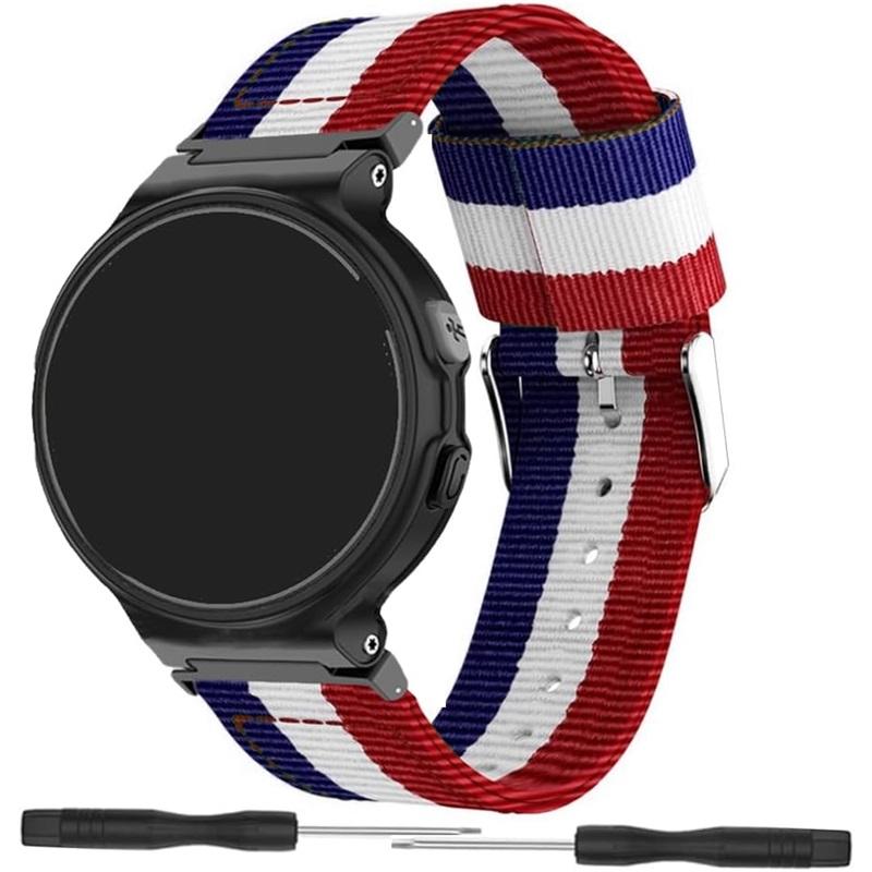 Нейлоновый ремешок для Garmin Forerunner 235 735 230 220 630 620 Цветная полоса с прошивкой Ремешок для часов Approach S20 S6 Браслет с запястьем Металлические разъемы
