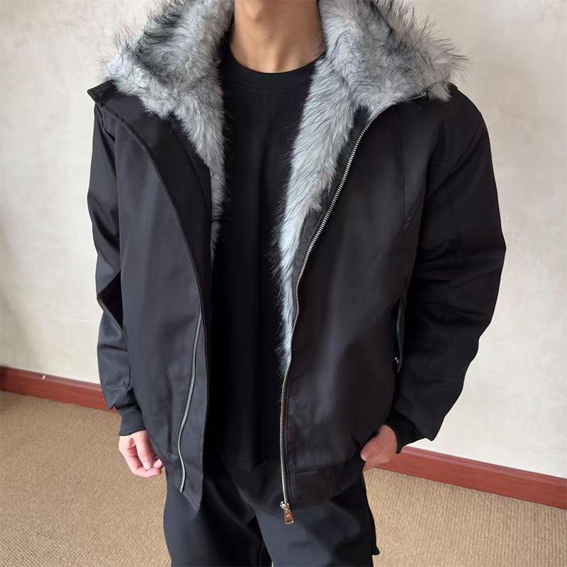 Стеганая хлопковая куртка American Wolf King с меховым воротником - Зимняя коллекция 2025