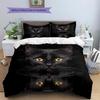 Black Bombay Cat Pattern Bedding Home Decoration Birthday Gift (1 * duvet cover + 2 * pillowcase, without core)