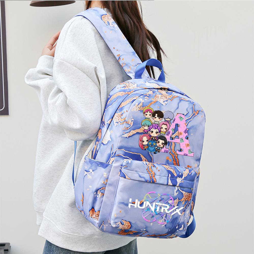 3Pcs/set 26 English Letter K-pop Printed Backpack Handbag Pencil Case for Teenager Student Girl Boy Bookbag Schoolbag Women Large Capacity Travel Bag