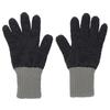 [Kinuyo] 100% Silk Lining Gloves Wool Blend Fluffy Gloves Double-Knit Cold Protection Jet Black