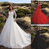 2025 Женское европейское и американское кружевное свадебное платье с длинным рукавом